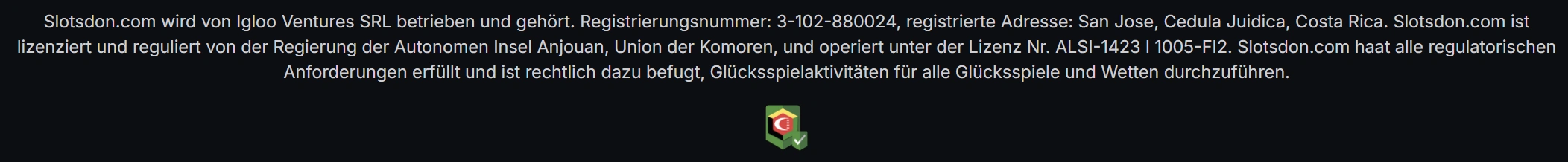 Slots Don Sicherheit und Lizenzierung